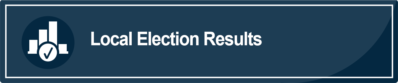 This is an image of a blue rectangle with the words Local Election Results in white. This image takes the user to a webpage with contest results for the March 3, 2020 election.