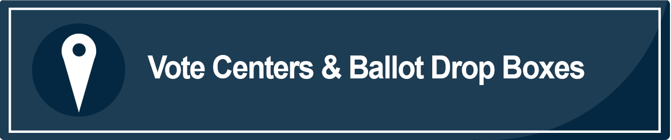 This is an image of a blue rectangle with the words Vote Centers and Ballot Drop Off locations in white. This image takes the user to a webpage with Vote Center and Ballot Drop Box locations in the County of Sacramento for the March 3, 2020 election.