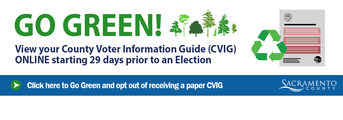 Go Green! Receive your County Voter Information Guide electronically!